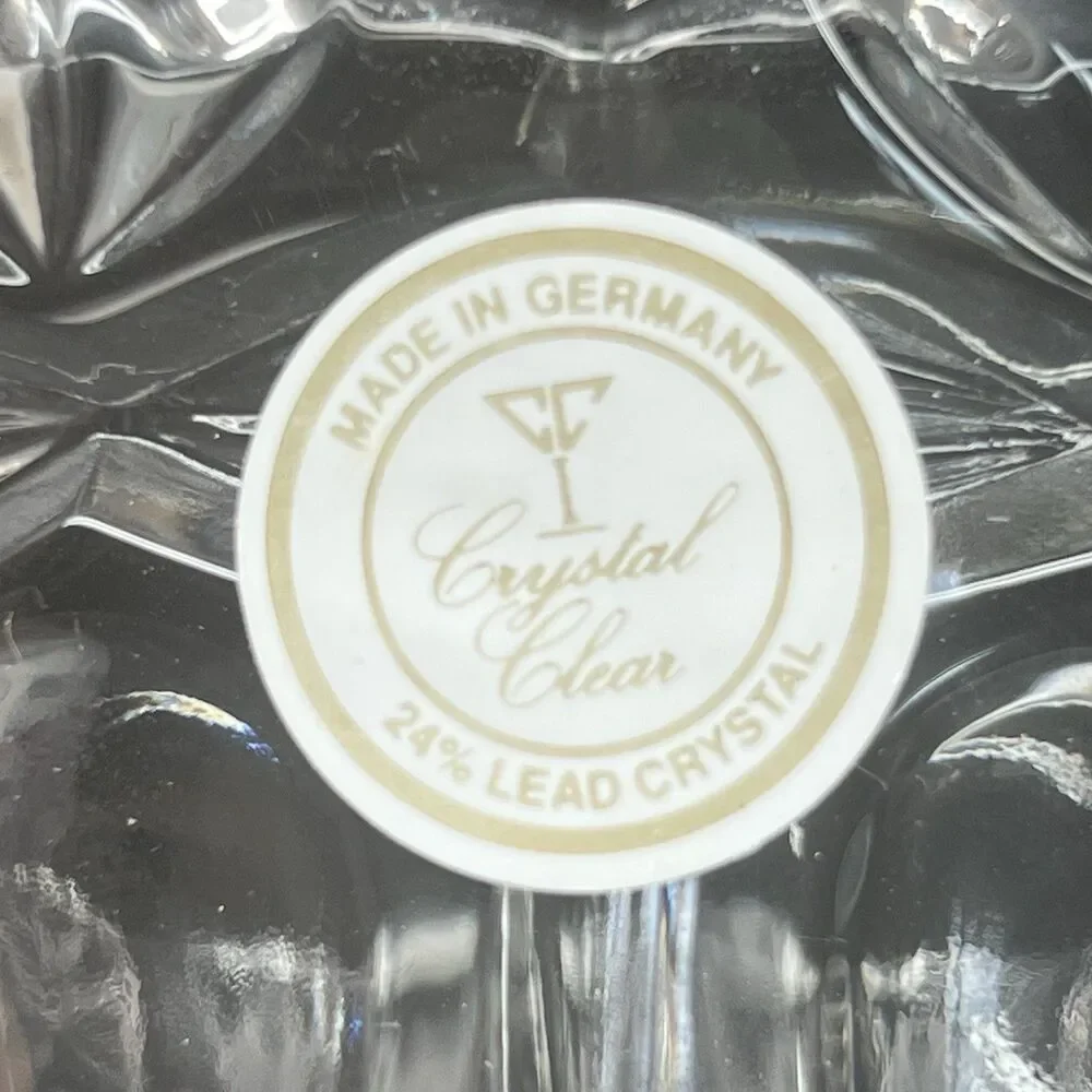 NIB Vintage AnnaHutte 24% Lead Crystal Bowl - Scalloped/Sawtooth Germany- 4